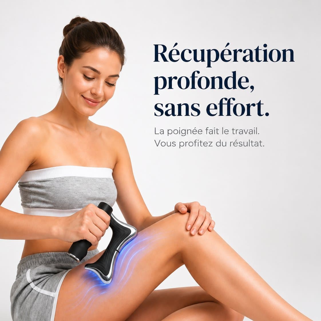ORVIO Therma V2 Pro en action sur la jambe — récupération profonde sans effort