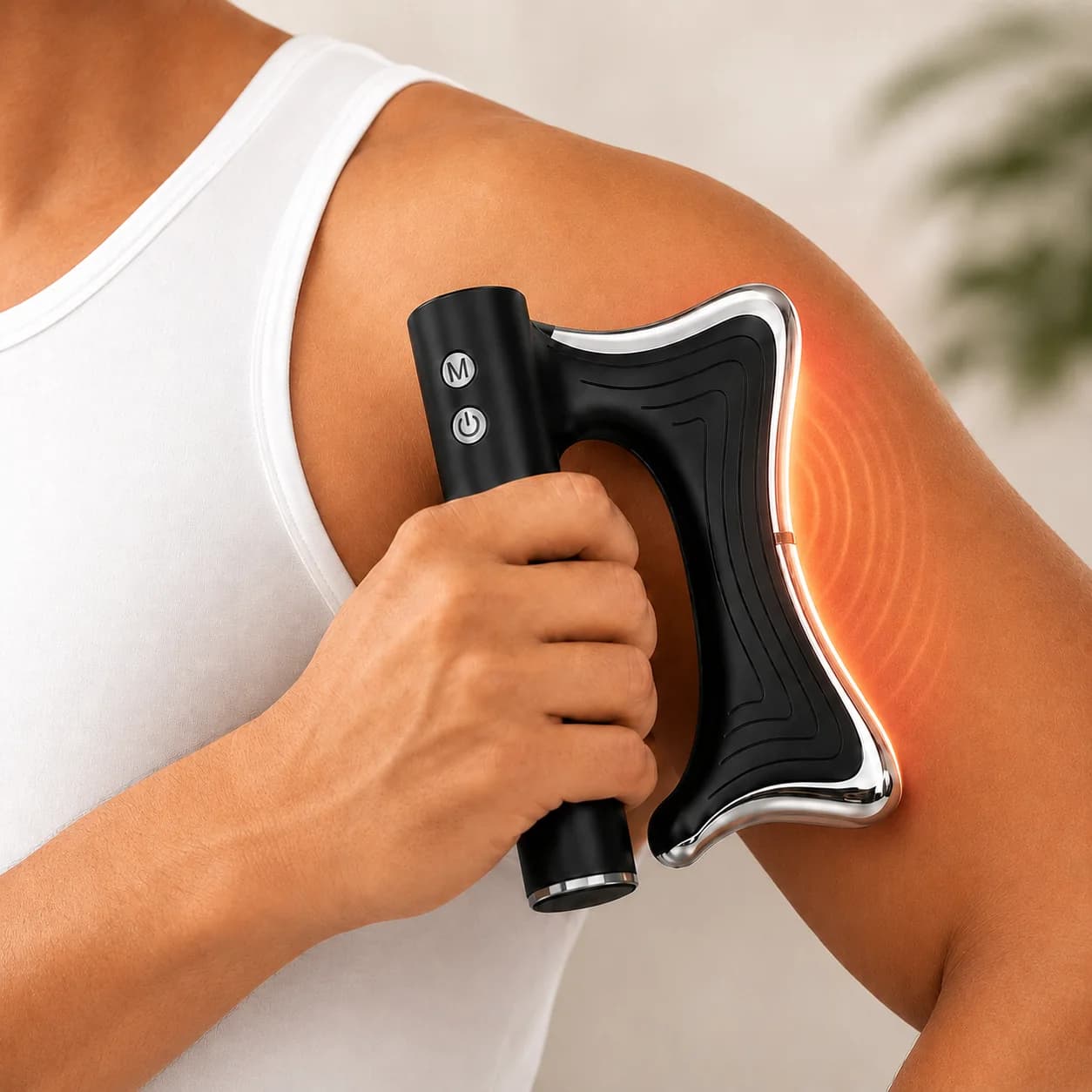 Therma V2 Pro diffusant une chaleur ciblée sur l'épaule