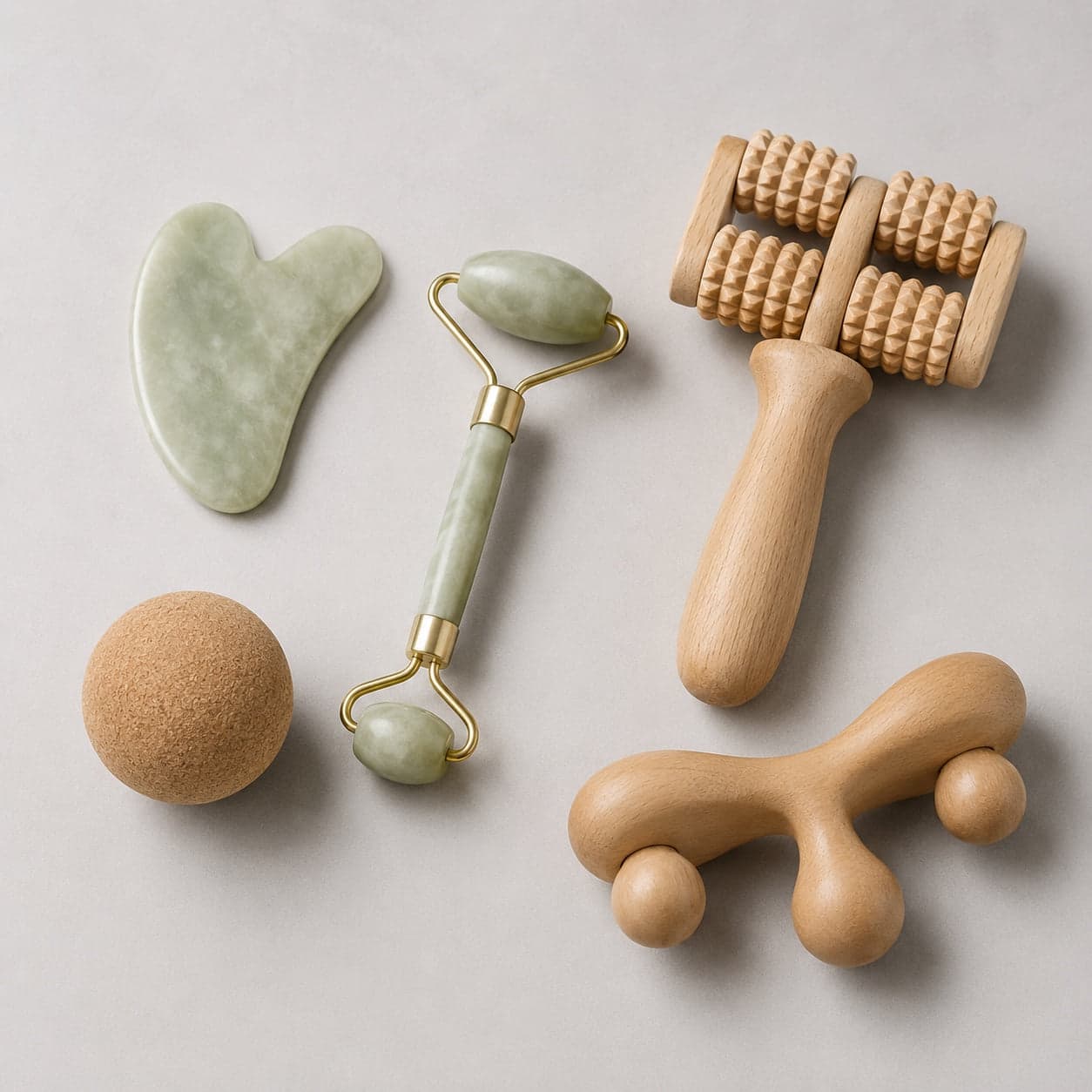 Outils de massage manuels classiques en pierre et en bois